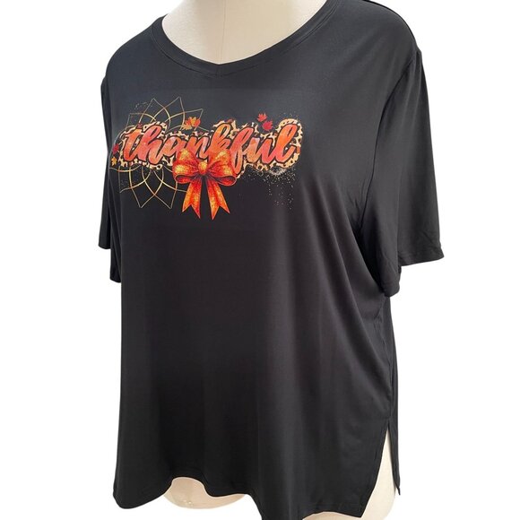 Thankful Fall Graphic Tee Plus Size 2XL Cozy Comfy Autumn Holiday Top - Picture 6 of 8